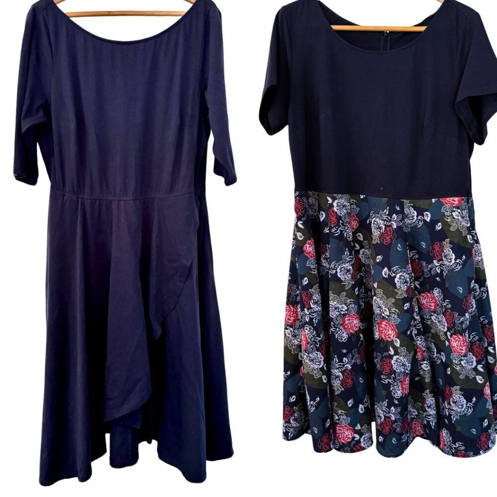 eShakti Navy Dresses - Lot of 2